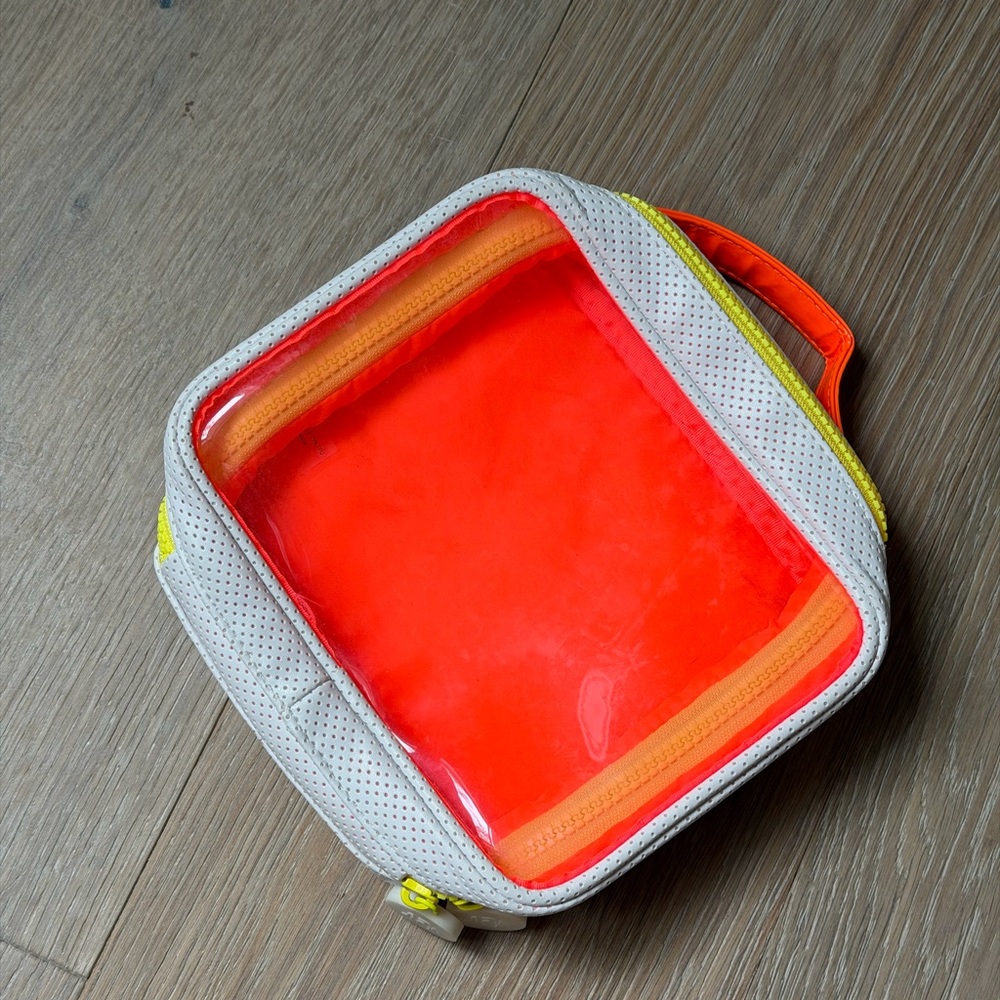 Drunk Elephant white & Neon Orange pink Cosmetic Travel Pouch makeup bag - Picture 3 of 6